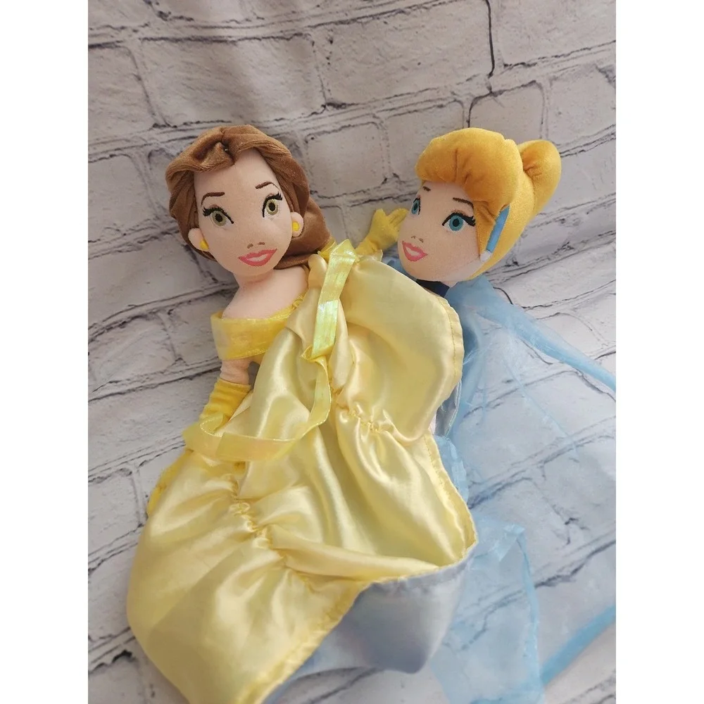 Disney Parks Princess Reversible Flip Plush Doll Belle and Cinderella 14